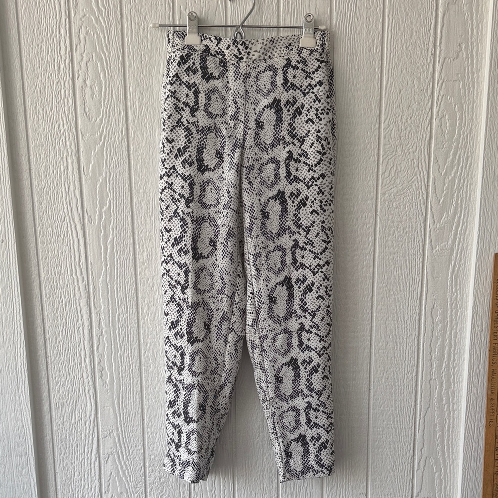 J. Crew Jamie Snakeskin Print Elastic waist pants sz 0